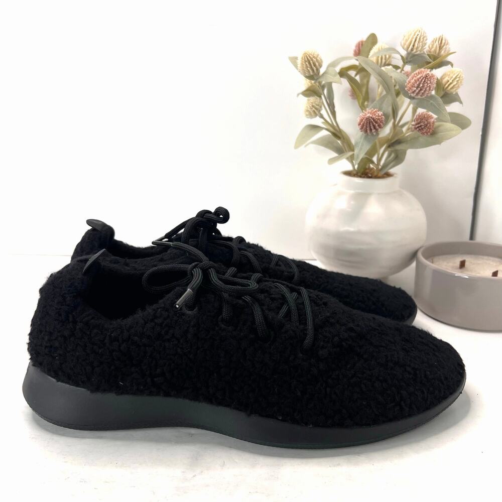 New Allbirds Wool Runner Fluff Sneakers Black Athletic Low Top Men 13 NWOB